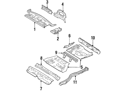 1992 Mazda MX-6 Rear Body Diagram