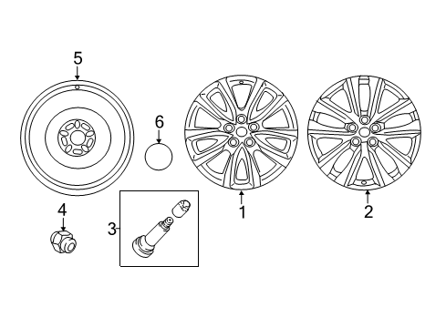 2018 Mazda CX-9 Wheel Covers & Trim Diagram