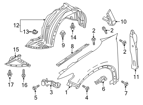 2021 Mazda CX-9 Fender & Components Diagram