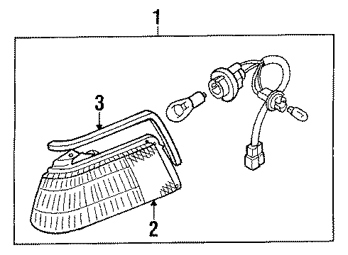 1991 Mazda 626 Marker & Signal Lamps Diagram