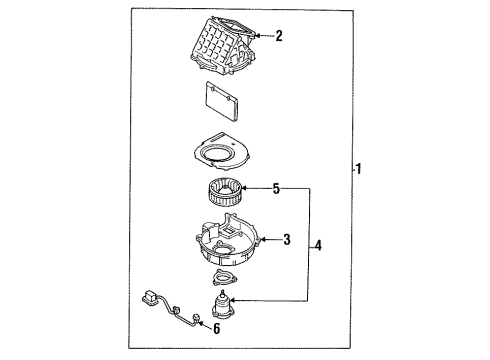 1993 Mazda MX-3 Blower Motor & Fan Diagram