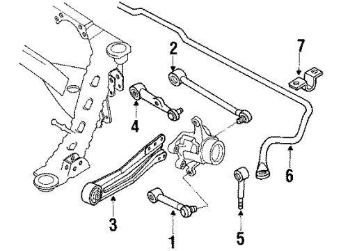 1989 Mazda 929 Rear Suspension Components Diagram 2