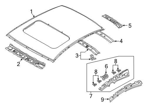 2023 Mazda 3 Roof & Components Diagram 3