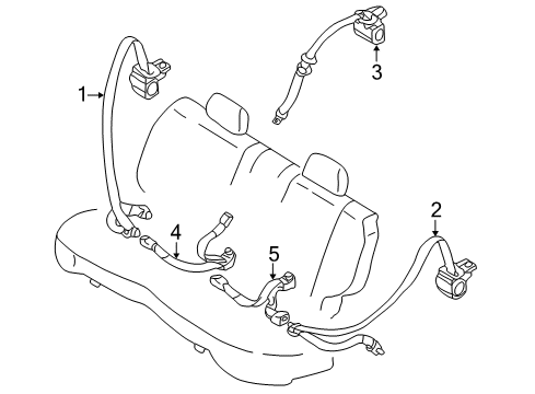 2000 Mazda Protege Rear Seat Belts Diagram