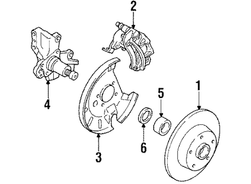 1989 Mazda MX-6 Rear Suspension Components Diagram 3