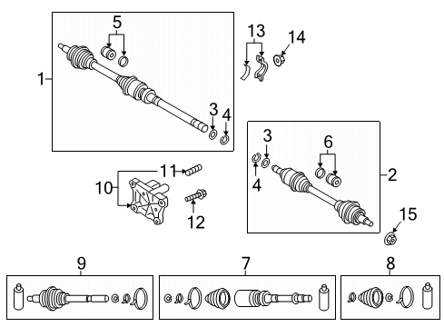 2022 Mazda CX-9 Drive Axles - Front Diagram