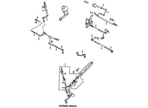 1986 Mazda B2000 Steering Gear & Linkage Diagram 3
