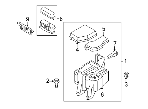 2010 Mazda CX-9 Fuse & Relay Box Diagram for TE71-66-760A