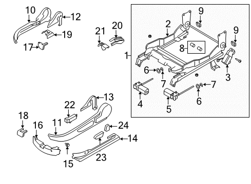 2007 Mazda 6 Recline Knob Diagram for GK3J-88-1H5-02