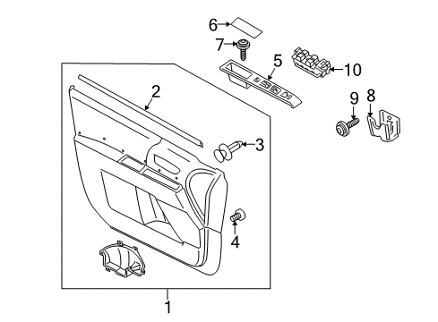 2008 Mazda 5 Interior Trim - Front Door Diagram