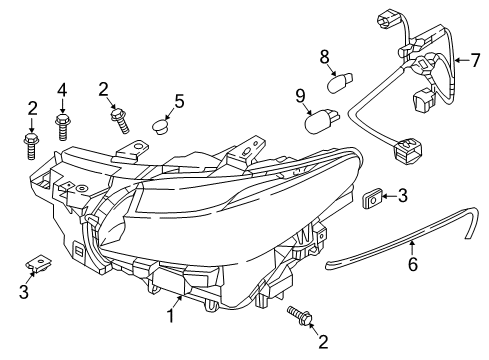 2016 Mazda CX-9 Headlamp Components Diagram 2