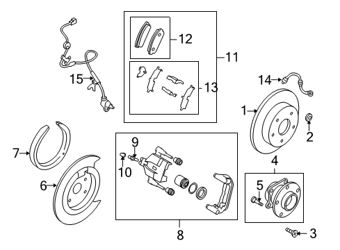 2007 Mazda CX-9 Brake Components Diagram 3