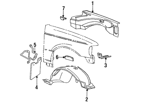 1994 Mazda B4000 Inner Components - Fender Diagram