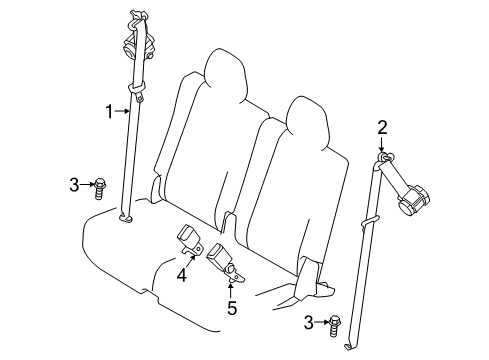 2017 Mazda CX-9 Third Row Seat Belts Diagram