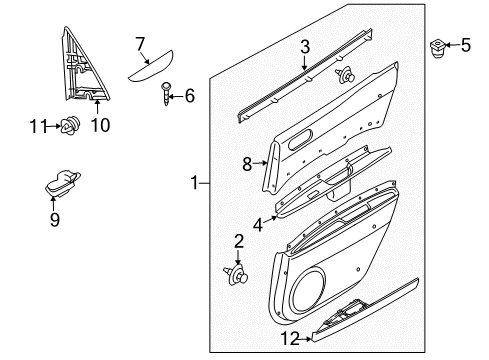 2007 Mazda CX-7 Interior Trim - Rear Door Diagram