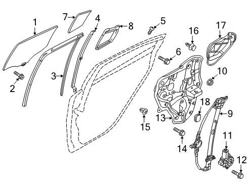 2019 Mazda 6 Glass - Door Diagram 2