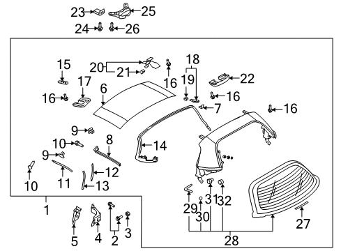 2014 Mazda MX-5 Miata Top & Components Diagram 3