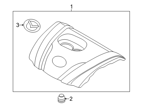 2021 Mazda 3 Engine Cover Diagram for PAJ1-10-2F0