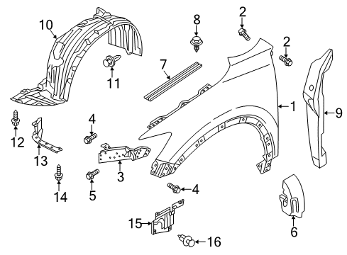 2014 Mazda CX-5 Fender & Components Diagram