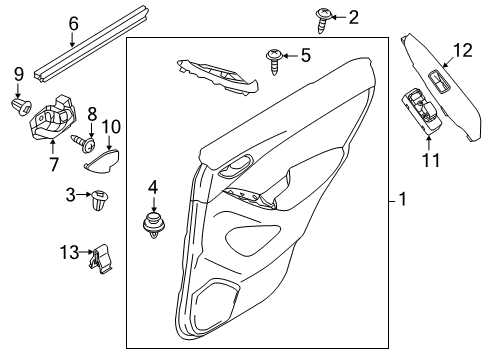 2016 Mazda CX-5 Interior Trim - Rear Door Diagram