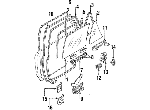 1989 Mazda 323 Rear Door Diagram
