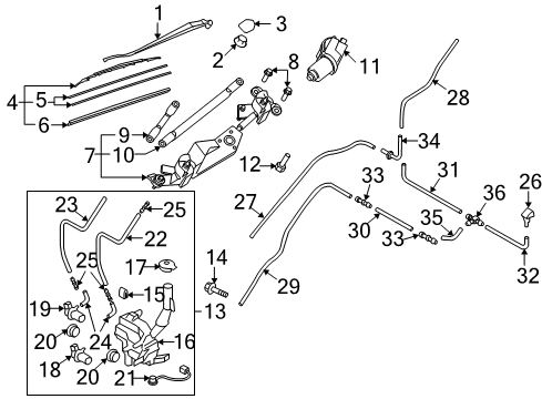 2012 Mazda CX-9 Wiper & Washer Components Diagram 2