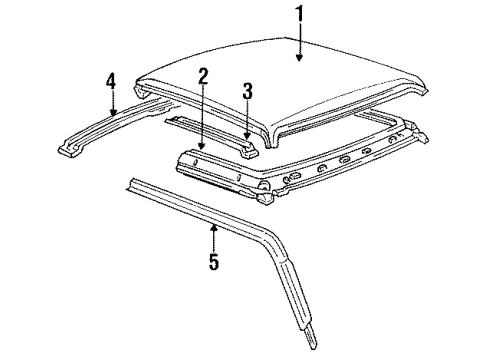 1994 Mazda B2300 Roof & Components Diagram