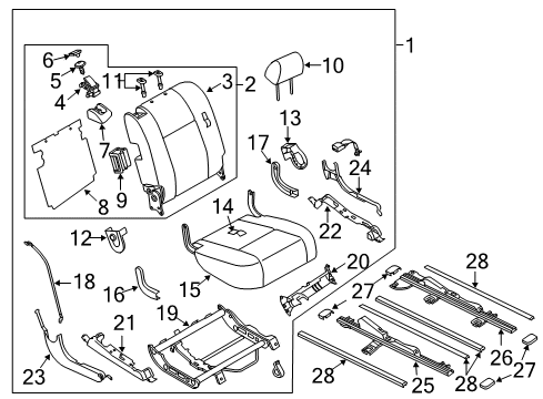 2012 Mazda CX-9 Second Row Seats Diagram 3