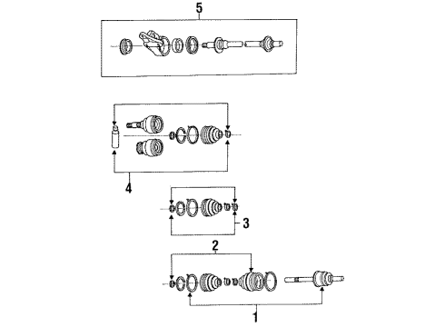 1991 Mazda Protege Drive Axles - Front Diagram