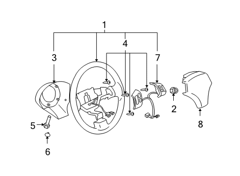 2006 Mazda 6 Steering Wheel & Trim Diagram