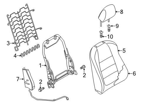 2014 Mazda 3 Passenger Seat Components