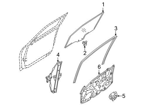 2004 Mazda RX-8 Glass - Door Diagram