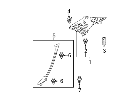 2003 Mazda 6 Interior Trim - Quarter Panels
