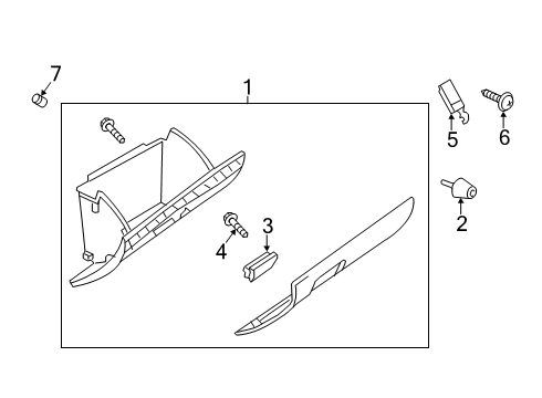 2021 Mazda 6 Glove Box Assembly Diagram for GBFP-64-030B-3A