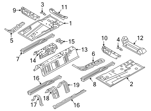 2020 Mazda 3 Floor & Rails Diagram 2