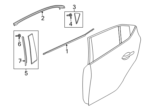 2016 Mazda 3 Exterior Trim - Rear Door Diagram