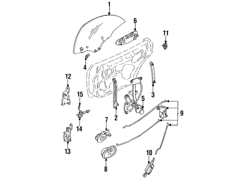 1995 Mazda 929 Rear Door Diagram