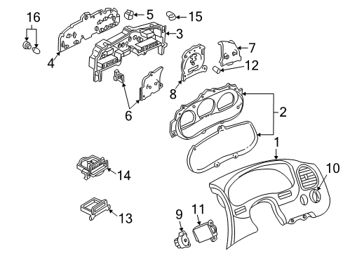 1998 Mazda B2500 Instruments & Gauges Diagram 2