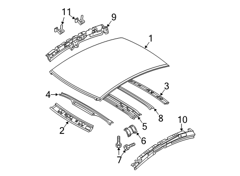2011 Mazda 3 Roof & Components Diagram 4