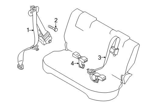 2011 Mazda 2 Rear Seat Belts Diagram