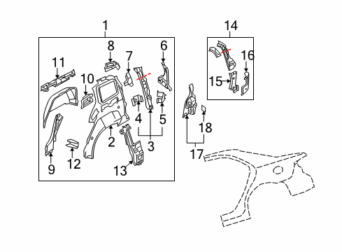 2006 Mazda 5 Inner Structure - Side Panel