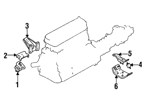 1989 Mazda B2600 Motor Mount Diagram for UE38-39-040C