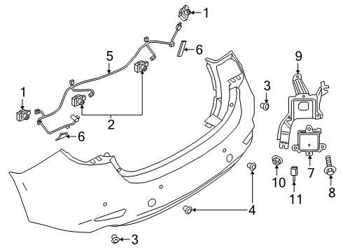 2019 Mazda 6 Electrical Components - Rear Bumper Diagram