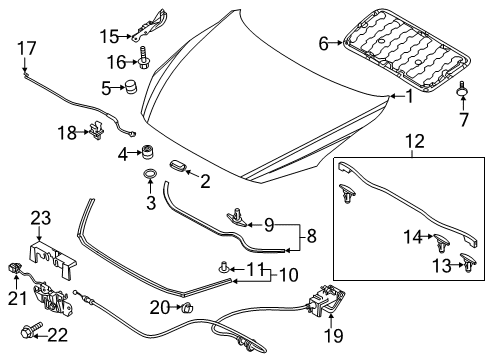 2025 Mazda 3 Hood & Components Diagram 2
