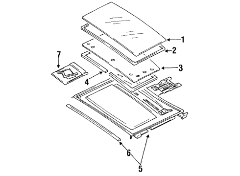 1993 Mazda MX-6 Sunroof Diagram