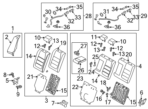 2014 Mazda 6 Rear Seat Components Diagram