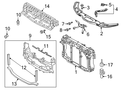 2018 Mazda 6 Radiator Support Diagram