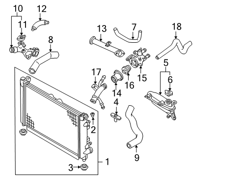 1995 Mazda Millenia Radiator & Components Diagram 2
