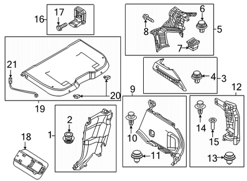 2023 Mazda MX-30 EV Upper Center Pillar Trim Retainer Diagram for BCKD-68-162