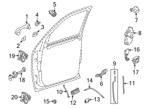 2009 Mazda Tribute Front Door Diagram 3